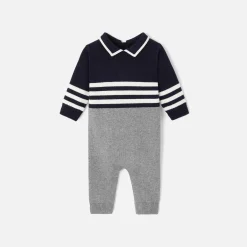 Combinaison bébé garçon en tricot - marine/multicolore