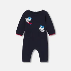 Combinaison bébé garçon en tricot - marine/multicolore