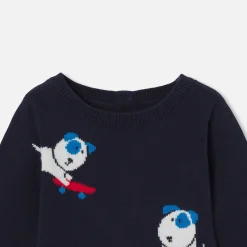 Combinaison bébé garçon en tricot - marine/multicolore