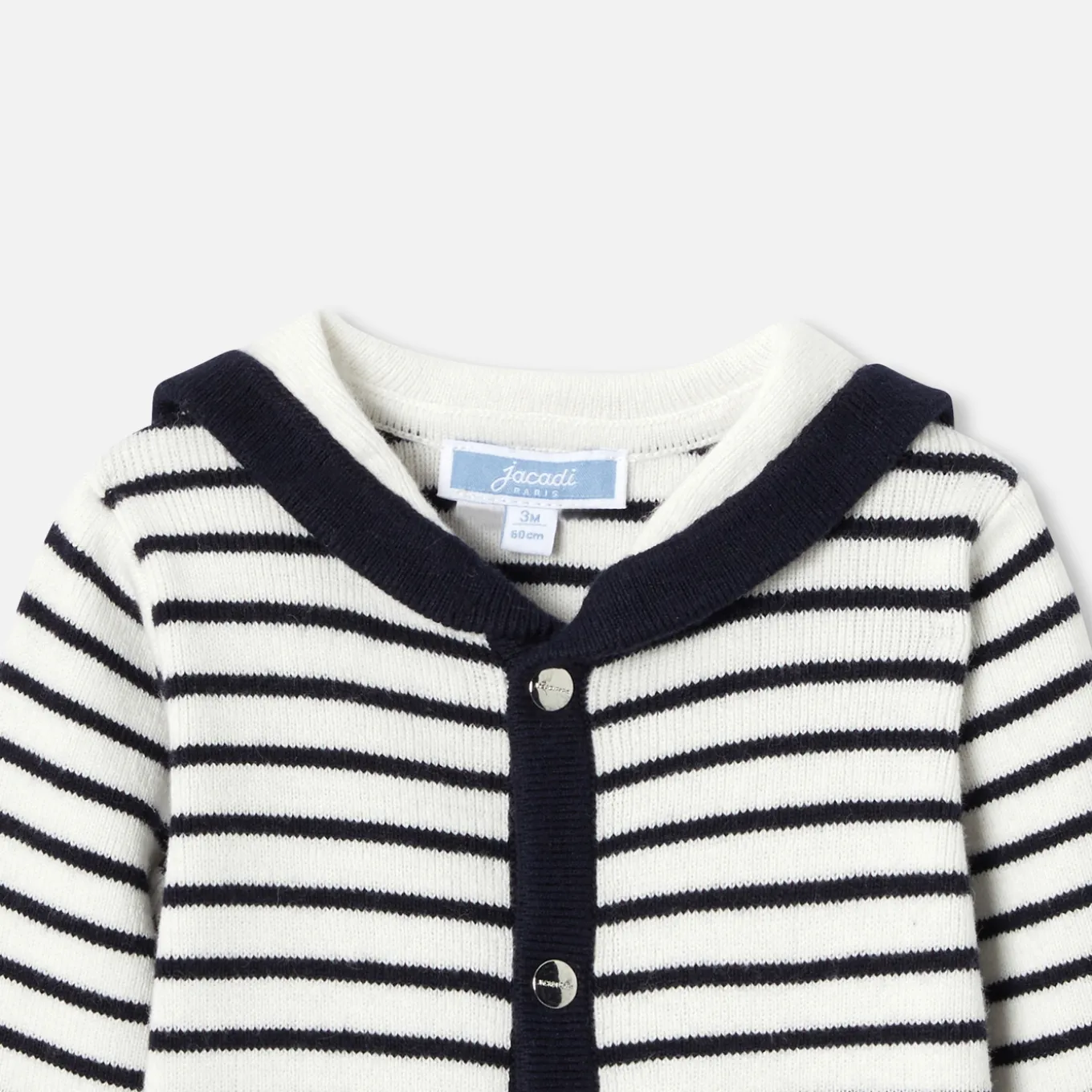 Combinaison bébé garçon en tricot - marine/blanc