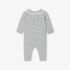 Combinaison bébé garçon en tricot - gris chine clair jacadi