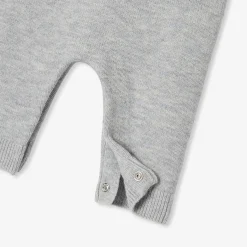 Combinaison bébé garçon en tricot - gris chine clair jacadi