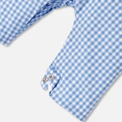Combinaison bébé garçon en Vichy - bleu/blanc