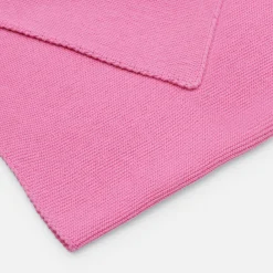 Couverture en point mousse - rose moyen