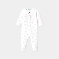 Dors-bien bébé fille en interlock - blanc/multicolore