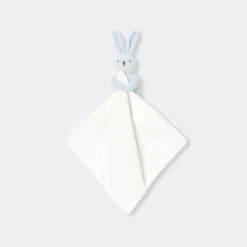 Doudou lapin - blanc/bleu