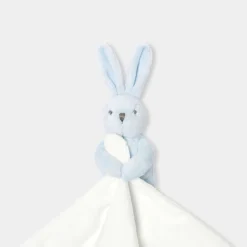 Doudou lapin - blanc/bleu