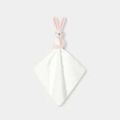 Doudou lapin - blanc/rose