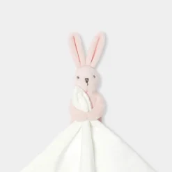 Doudou lapin - blanc/rose
