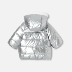 Doudoune bébé fille - argent
