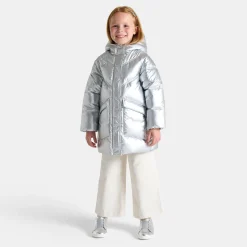 Doudoune longue enfant fille - argent