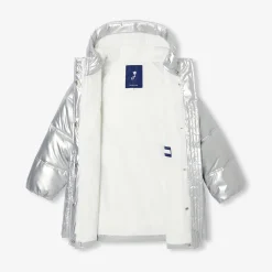 Doudoune longue enfant fille - argent