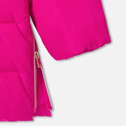 Doudoune mi-longue enfant fille - rose grenadine