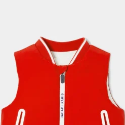 Doudoune sans manches bébé garçon - rouge/beige