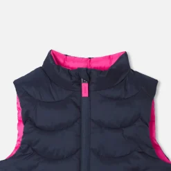 Doudoune sans manches bébé fille réversible - rose/multicolore