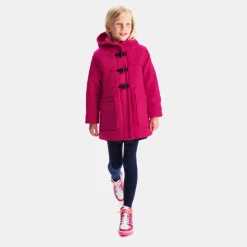 Duffle-coat enfant fille en laine - rose grenadine