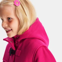 Duffle-coat enfant fille en laine - rose grenadine