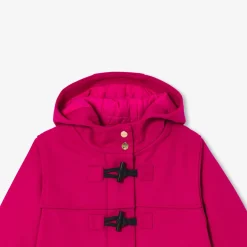 Duffle-coat enfant fille en laine - rose grenadine