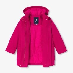 Duffle-coat enfant fille en laine - rose grenadine