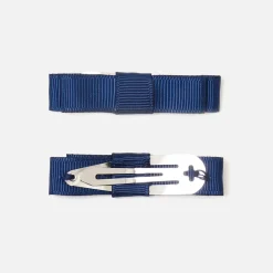 Duo de barrettes à nœud plat enfant fille - marine jacadi