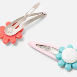 Duo de barrettes bébé fille - marine/rouge
