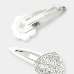 Duo de barrettes bébé fille - argent/multicolore