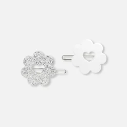 Duo de barrettes enfant fille - argent/multicolore
