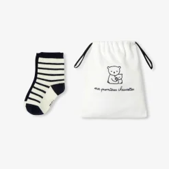 Duo de chaussettes bébé - blanc/marine