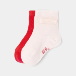 Duo de chaussettes bébé fille - rose/multicolore