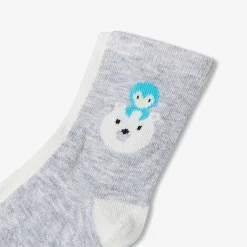 Duo de chaussettes bébé garçon - gris/bleu