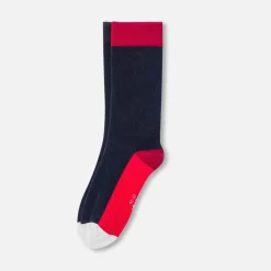 Duo de chaussettes hautes enfant garçon - marine/rouge