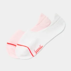 Duo de chaussettes invisibles enfant fille - blanc/rose