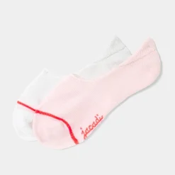 Duo de chaussettes invisibles enfant fille - blanc/rose