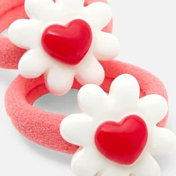 Duo d'élastiques bébé fille - blanc/rouge