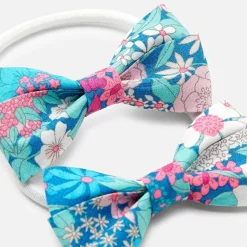 Duo d'élastiques enfant fille - rose/vert