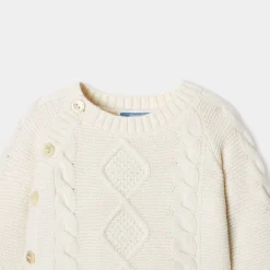 Ensemble bébé en tricot torsadé - blanc doux jacadi