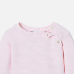 Ensemble bébé fille en point mousse - rose pale jacadi