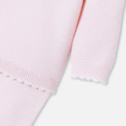 Ensemble bébé fille en point mousse - rose pale jacadi