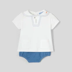 Ensemble bébé garçon - blanc/bleu