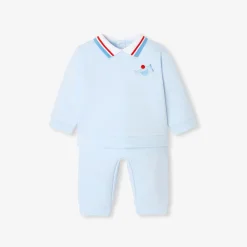 Ensemble bébé garçon en molleton - bleu pale