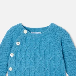 Ensemble bébé garçon en tricot - bleu de prusse