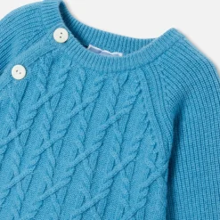 Ensemble bébé garçon en tricot - bleu de prusse