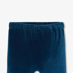 Ensemble confort bébé garçon en velours - petrole