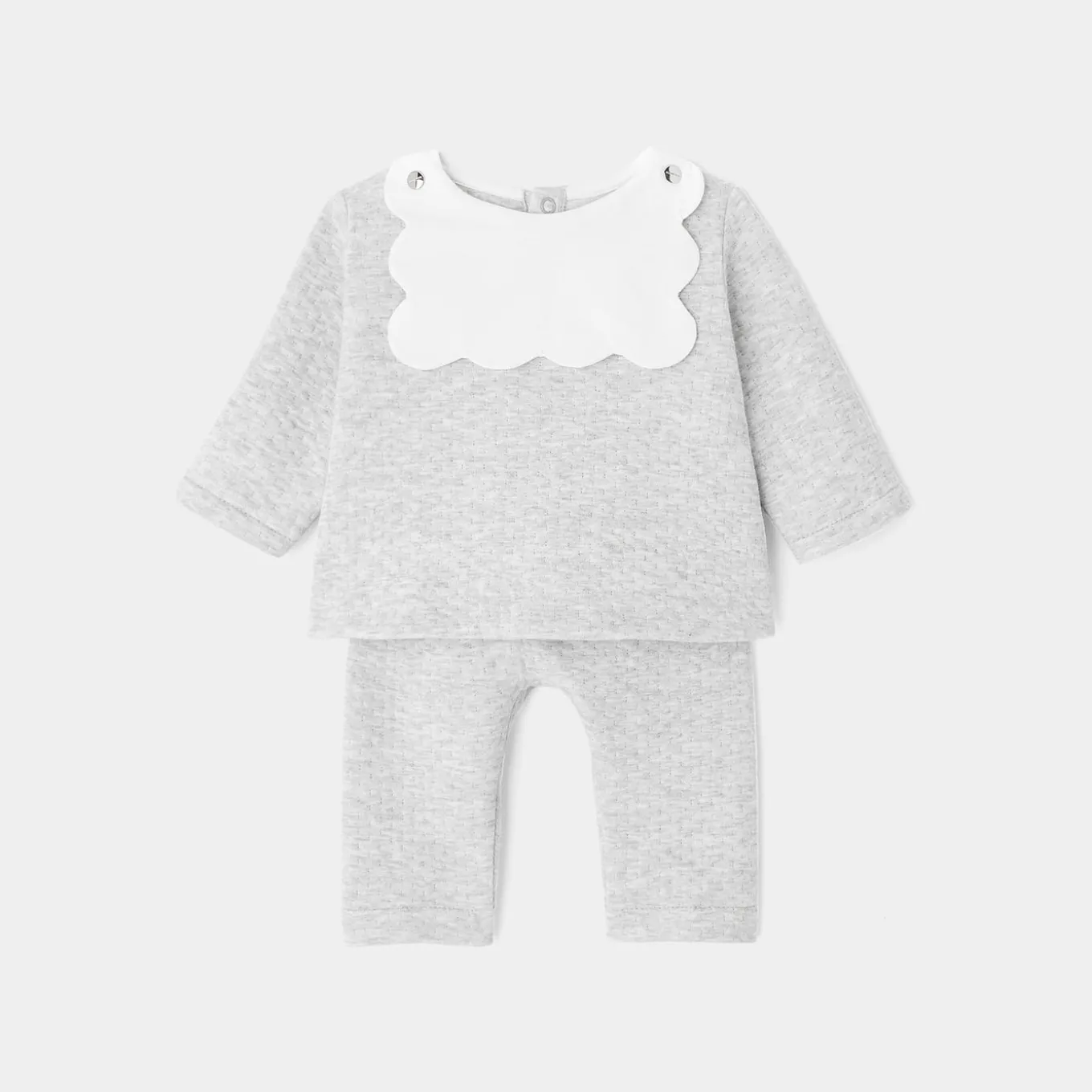 Ensemble pantalon bébé fille - gris chine clair jacadi