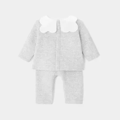 Ensemble pantalon bébé fille - gris chine clair jacadi
