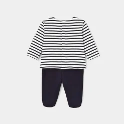 Ensemble pantalon bébé garçon - marine/blanc