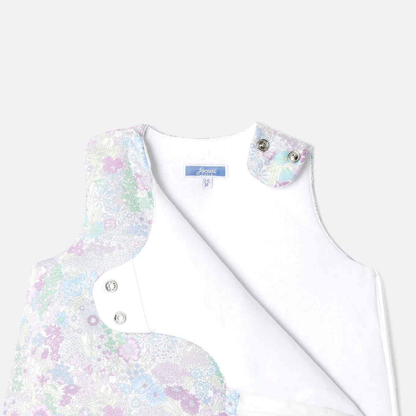 Gigoteuse 0-6 mois en tissu Liberty - blanc/multicolore