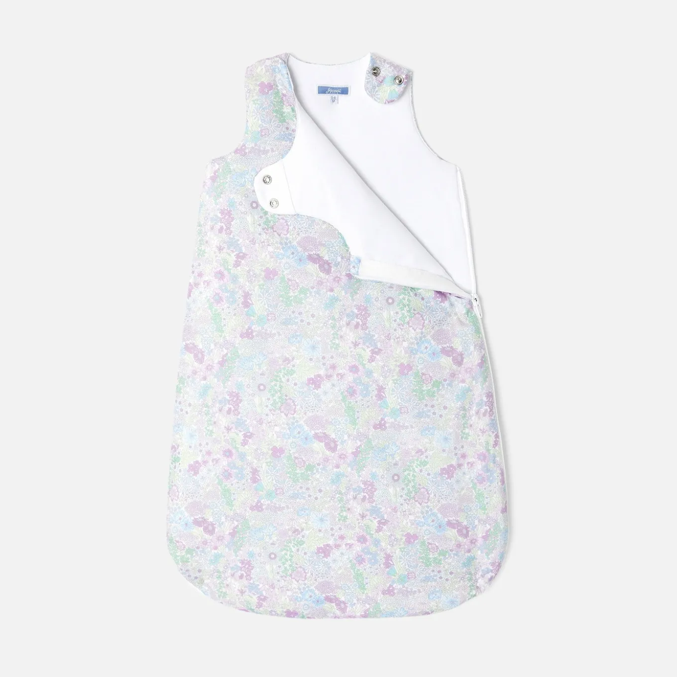 Gigoteuse 0-6 mois en tissu Liberty - blanc/multicolore