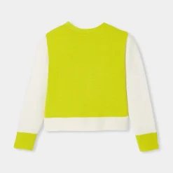 Gilet enfant fille color block - blanc doux/multicolore