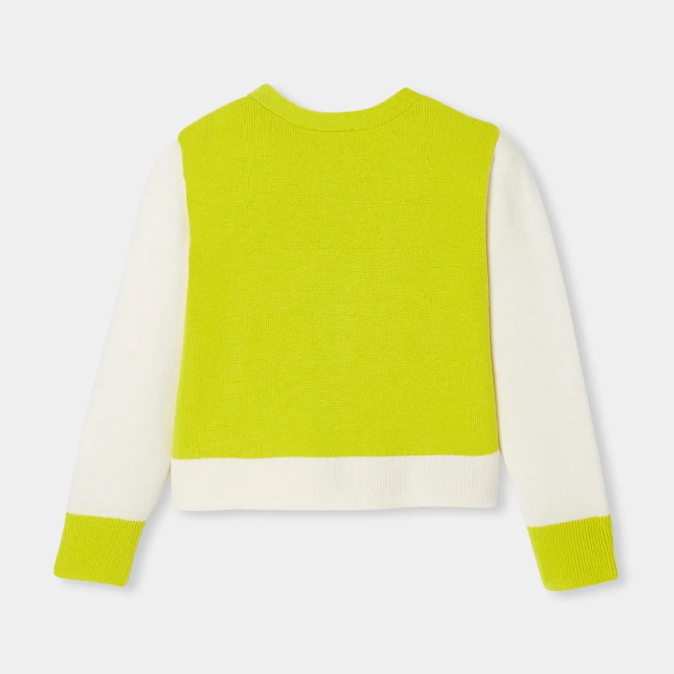 Gilet enfant fille color block - blanc doux/multicolore